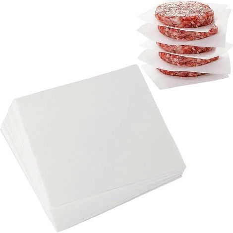 Burger Paper Sheets, Set of 300, 10cm x 10cm Non Stick Wax Burger Papers Squares Parchment Paper Wax Paper for Food Crafting (1/5)