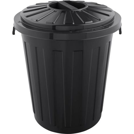 Pattumiera universale con coperchio chiudibile, Plastica resistente (PP), Pattumiera Maxi, 23 L, Mats, Grafite (1/5)