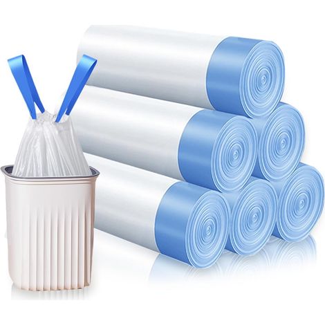 Sollbry Sac Poubelle 10L-15L, 90 Pièces Sac Poubelle Salle de Bain(45 50 cm), Plein de Ténacité, Solide et Durable Sacs Poubelles Convient pour la Cuisine, Poubelle Salle Bain, Poubelle Bureau