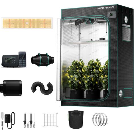 Mars Hydro Growbox Komplettset 120x60x180cm LED TSL2000 320W LED-Wachstumslicht mit Ventilation Clip on fan fü für Zimmerpflanzen (1/5)