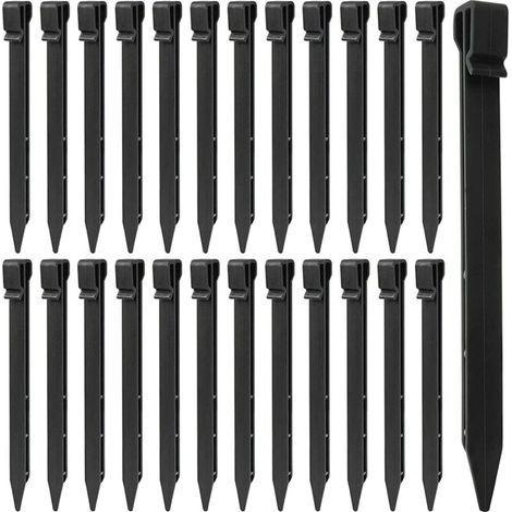 25 Pièces Piquets de Sol en Plastique, 25CM Piquets de Bordure de Paysage Robustes Piquets de Tente Pointes d'ancrage pour Tentes Planche Terrasse Bordure Pelouse Jardin Extérieur (No