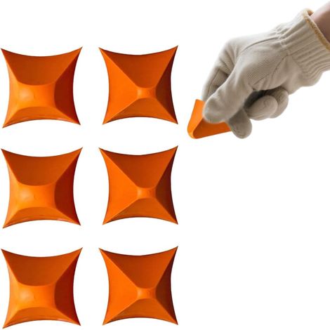 Lot de 6 outils pour joints - réutilisables - outils pour joints en silicone - outil pour mastic silicone - applicateur de mastic - outil pour joints de cuisine et salle de bain - couleur orange - 4/6 (1/5)