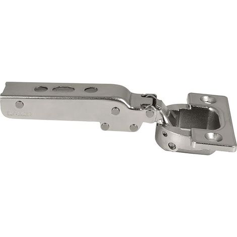 LAMP® Schwerlast Möbel Scharnier 95°, Eckanschlag, mit Feder, vernickelt (1/5)