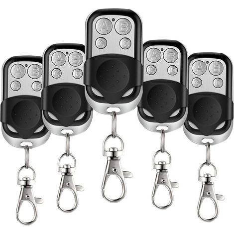 Telecomando universale per cancelli a 433 MHz, kit di estensione da 5 pezzi, duplicatore di telecomandi per porte da garage, telecomando a chiave per clonare e copiare porte da garage elettriche (1/5)