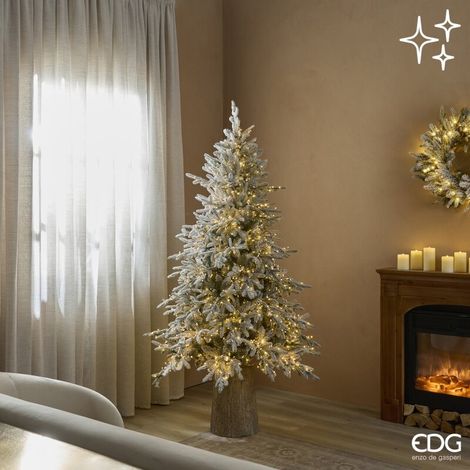 EDG Enzo De Gasperi Pino Cortina Innevato 1800 MiniLED H180 Ø125 cm Bianco Verde IP20 – Albero di Natale Luminoso (1/5)