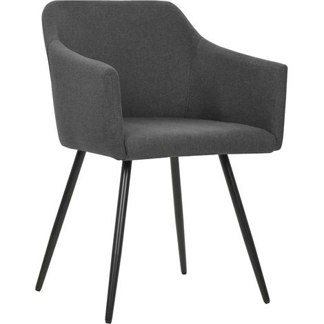 Maison Exclusive - Chaises à manger lot de 6 gris foncé tissu (1/5)