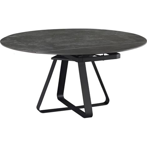 Table rectangulaire à ronde céramique gris anthracite et métal - SKYE (1/5)