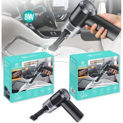Trade Shop - Aspirapolvere Pistola 2 En 1 Casa Auto Ricaricabile Usb Con Led 8 Watt Cx-9532 - (1/4)