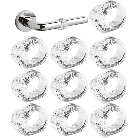 10 Pièces Butées de Porte, Protège Poignée Porte Très élastique, Poignée et Bumper de Porte En Silicone Anti Poignée de Porte Protection, Flexible et étirable (Transparent) (1/5)