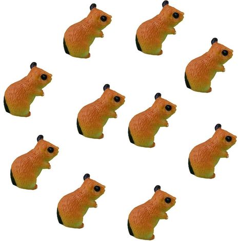 10 Stück Miniatur Hamsterfiguren aus Kunstharz für Garten