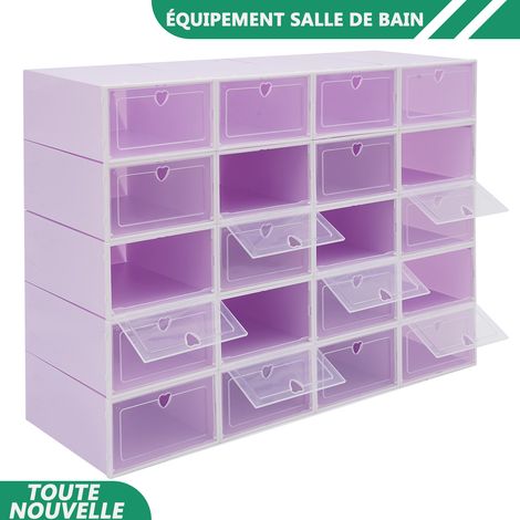 WAOBDLA Boîtes de chaussures empilables PP 20pcs Organizateur de chaussures Boîte de stockage pliable de chaussures 9.1135.5in (1/5)
