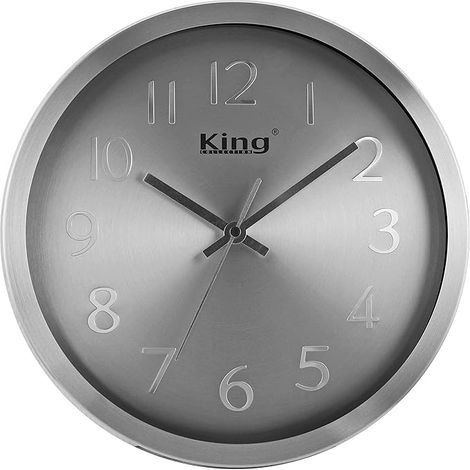 King Home OROLOGIO DA PARETE in alluminio 30,5x4 cm color argento (1/3)