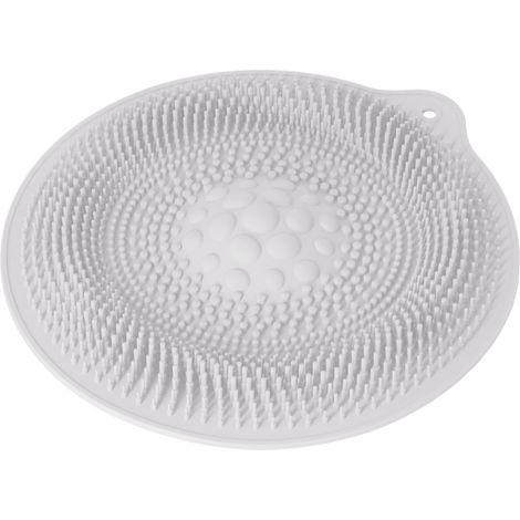 Tapis de Bain en Caoutchouc Naturel Antidérapant pour Douche et Massage des Pieds, Gris Clair (1/5)