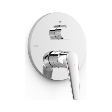 Mitigeur douche pour boîtier encastré Rapid‑box 3 voies Chromé - TRES 28127310 (1/3)