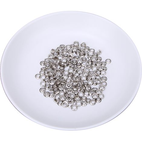 100 œillets rivets double face en laiton de 5 mm pour ceintures, chaussures, sacs et articles en cuir (argenté) (1/5)