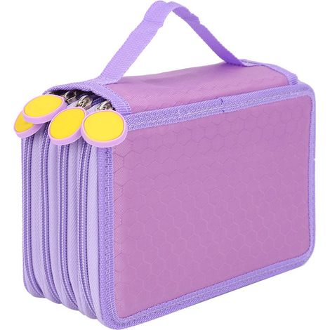 Trousse à crayons 72 trous 4 couches grande capacité, sac à crayons de couleur à fermeture éclair, fournitures scolaires pour étudiants (1/5)