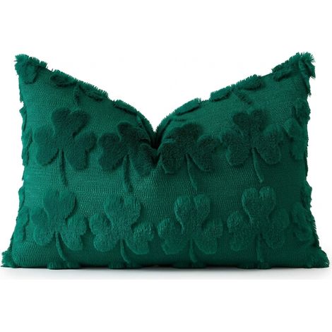 Fodera per Cuscino Decorativo in Velluto Peluche Verde 30x50 cm (1/5)