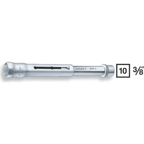 Hazet Zündkerzen Schlüssel 2505-2, 3/8 (10 mm) Vierkant hohl, Außen Sechskant Profil, SW 20,8 mm, 13/16