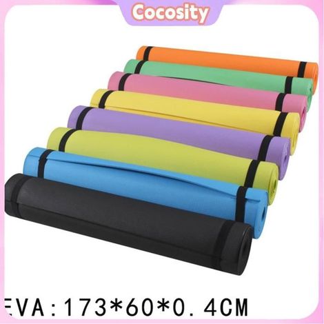 Cocosity tapis de fitness Tapis de Yoga EVA antidérapant, 4MM, Slim, Fitness, gymnastique à domicile, Pilates, sport Orange (1/5)