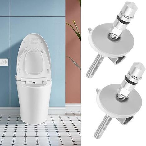 2-teiliges WC-Sitz-Befestigungsset, stabil und langlebig, einfache Montage, WC-Sitzscharnier, M6 × 72 mm, WC-Beckenbefestigung (1/4)