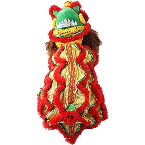 Déguisement drôle pour Chien ou Chat - Vêtement de Danse de Lion - Manteau d'hiver Chaud pour Petit Chien (1/5)