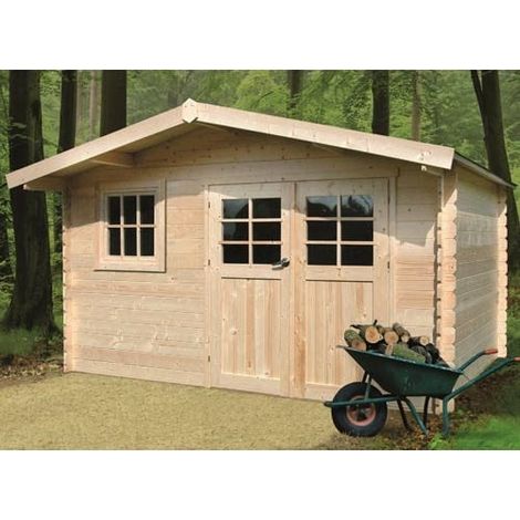 Abri de jardin LINZ en bois 13,21m², Toiture Toit standard (roofing), Plancher Non (1/5)
