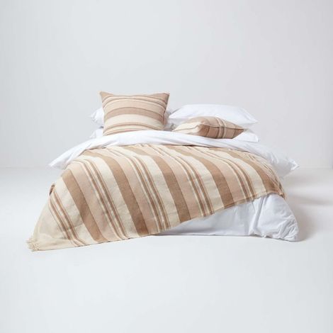 HOMESCAPES Tagesdecke Morocco beige gestreift, 255 x 360 cm