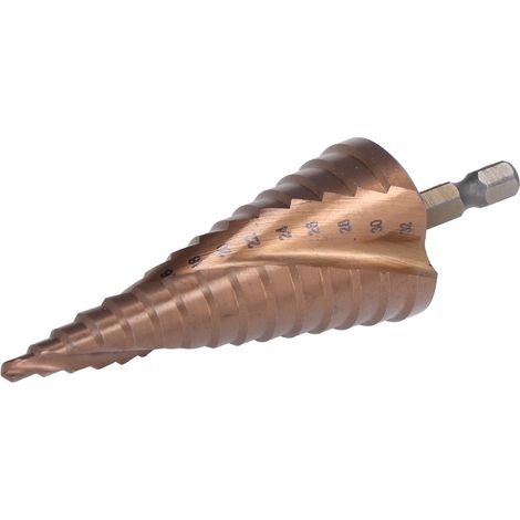 Foret conique escalier 15 paliers M35 HSS Co acier rapide cobalt double rainure helicoidale 4-32mm pour acier inox 304 metal percage chanfreinage (1/5)