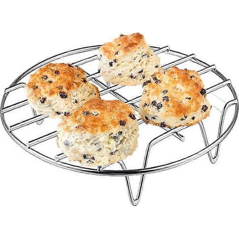 Support à légumes vapeur en acier inoxydable à pied haut, avec tapis anti-isolation, accessoires pour friteuse à air chaud (1/2)
