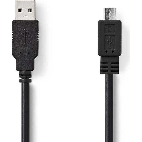 Cable usb usb 20 usb a macho usb micro b macho 480mbps niquelado 200 metros redondo pvc negro caja
