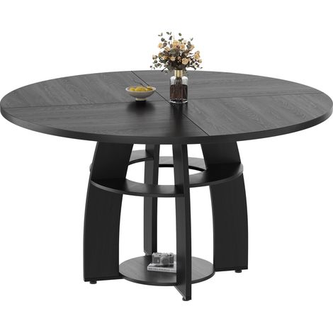 Table à manger ronde 120 cm avec étagère - Plateau MDF (1/5)