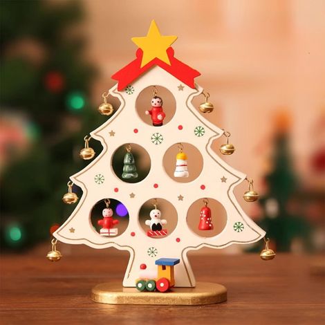 Arbre De Noël Miniature - 22 Cm - Décor De Table Intérieur - Blanc - 1 Pièce (1/5)