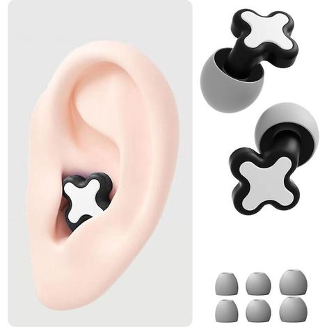 (noir) Bouchons D'oreille - Bouchons D'oreille Pour Dormir Et Dormir, 3 Paires/petit/moyen/grand Bouchons D'oreille, Protection Auditive Rutilisab