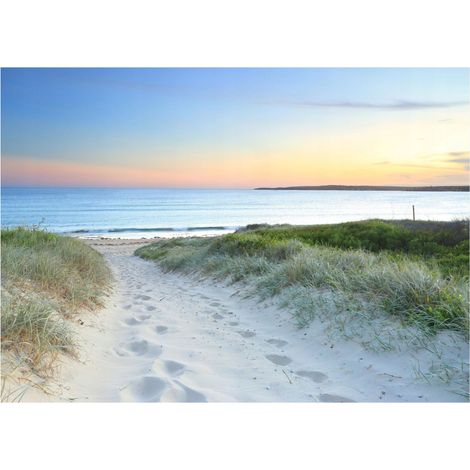 Papier peint panoramique avec motif plage, mer et dunes, décoration murale – 350 x 250 cm Wallarena (1/4)