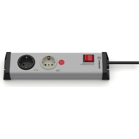 Bloc multiprise avec 4 prises orientées à 45° Noir/argenté max. 3500 W (1/5)
