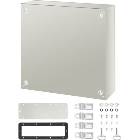 Boîte électrique en acier NEMA 4X, 60x60x20 cm, IP66 étanche et anti-poussière, pour usage intérieur/extérieur, avec platine de montage. (1/5)