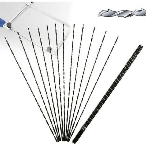 Lot de 12 lames de scie à chantourner – Dents spirales en acier au carbone – Pour bois et plastique – Coupe précise 360° - ZP13875-04