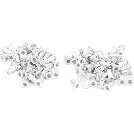 100 écrous à riveter à traction, tête plate en aluminium, accessoires de quincaillerie verticale WJ‑30045M3 (1/5)