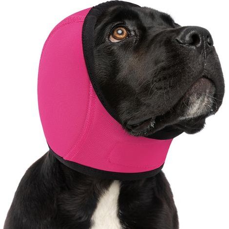 Beruhigender Hundehoodie mit Ohrenschutz – Fuchsia-Rosa, Größe M, ideal zum Bürsten und Baden (1/5)
