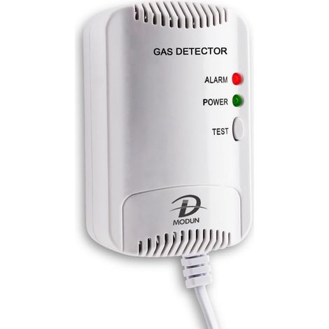 Détecteur de Gaz, Fuite de gaz Gaz Naturel/GPL/Charbon, Moniteur de gaz Méthane Propane Butane, 100dB Avertissement de Lumière Stroboscopique, Alarme de gaz enfichable Convient pour la cuisine (1/5)
