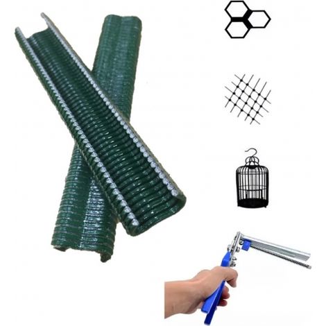 Confezione 1000 Punti Plastificati Verdi per Pinza Clippatrice da Giardino ITALFROM - per Rete Metallica (1/3)