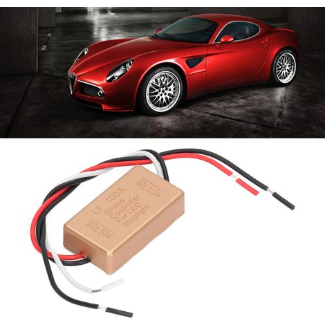 Contrôleur de feux stroboscopiques à LED pour voitures et motos (boîtier doré), contrôleur de feux stop surélevés à LED (1/5)