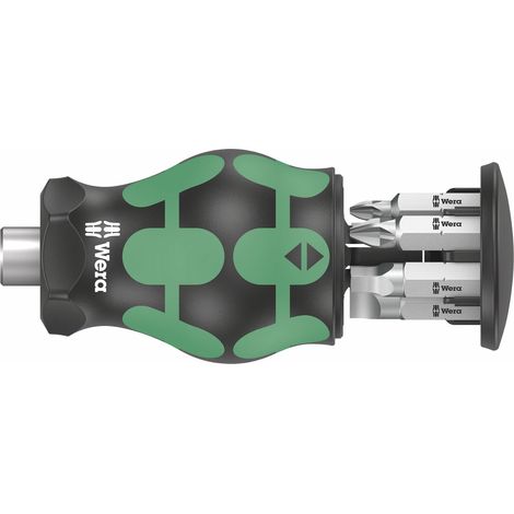 Wera Kraftform Kompakt Stubby Bithalter magnetisch mit Bit-Magazin im Handgriff & Ratschenfunktion für schwer zugängliche Bereiche, 6-teilig (1/5)