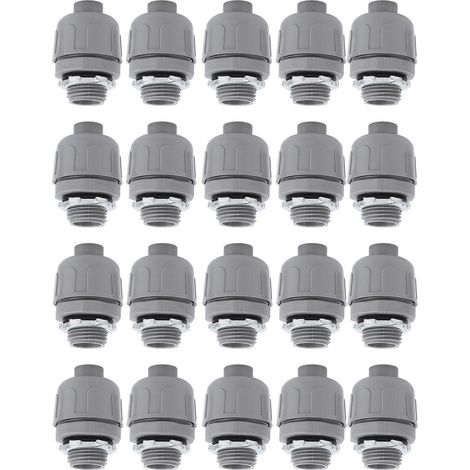 20 Raccords Étanches pour Conduit Électrique 1/2 Pouce NPT en Nylon 6, Lot de 20 Pièces, Fixations Non Métalliques (1/5)