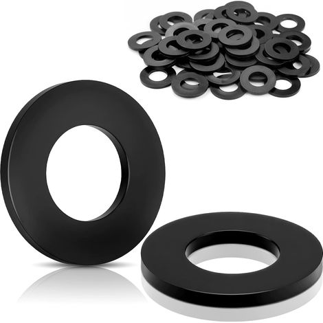 M4x12 mm Rondelle Plastique 50 Pièces Rondelles Nylon Plates Isolation Rondelle Nylon Noir Entretoise Plastique pour Gonds de Porte Sièges de Palier des Engrenages Connecteurs de Meubles (1/5)
