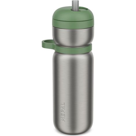 Bidon de Sport Isotherme Twist Étanche Pas besoin de pencher Isolé sous vide 6h chaud 10h froid Bouteille d'eau 600 ml Moss green (1/5)