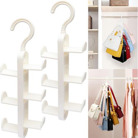 Cintre Gain De Place - Support 13,6 Kg - Pour Sacs À Main Sac À Dos Cabas - Organisation Placard Chambre Étudiante - Lot De 2