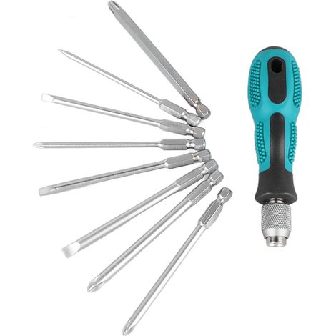 9-teiliges Multifunktions-Schraubendreher-Set, Präzisionsbit-Set für Heimwerkerarbeiten, Haushaltsreparaturwerkzeug, kompletter Koffer. (1/5)