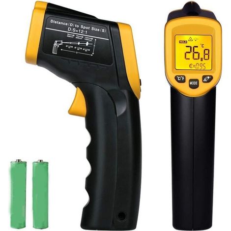 Thermomètre infrarouge laser numérique sans contact Thermomètre à viande Pistolet de température -58 ℉  716 ℉ (-50 ℃  380 ℃) (1/5)