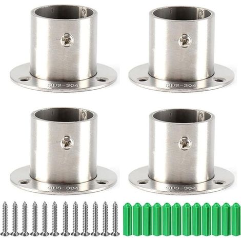 4 x Support Barre Penderie avec Vis,Support de Bride pour Penderie,Support de Tringle à Rideau 25 mm,Support Barre Penderie,Support de Tringle à Penderie en Acier Inoxydable (1/5)